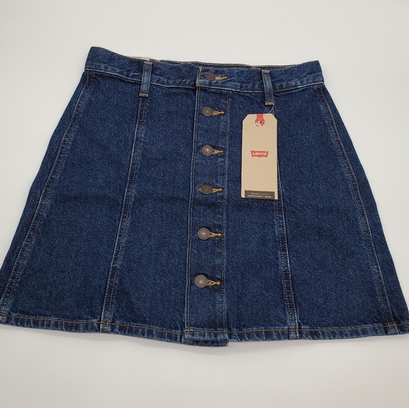 🎁💜Levi's A-Line Button Front Jean Skirt - Picture 6 of 7